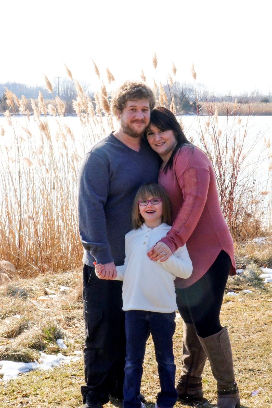 Golden reeds — family of three by tall reeds